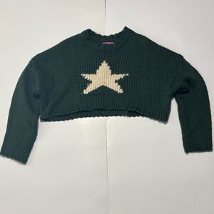 VINTAGE EDIKTED CROP STAR SWEATER XS/S